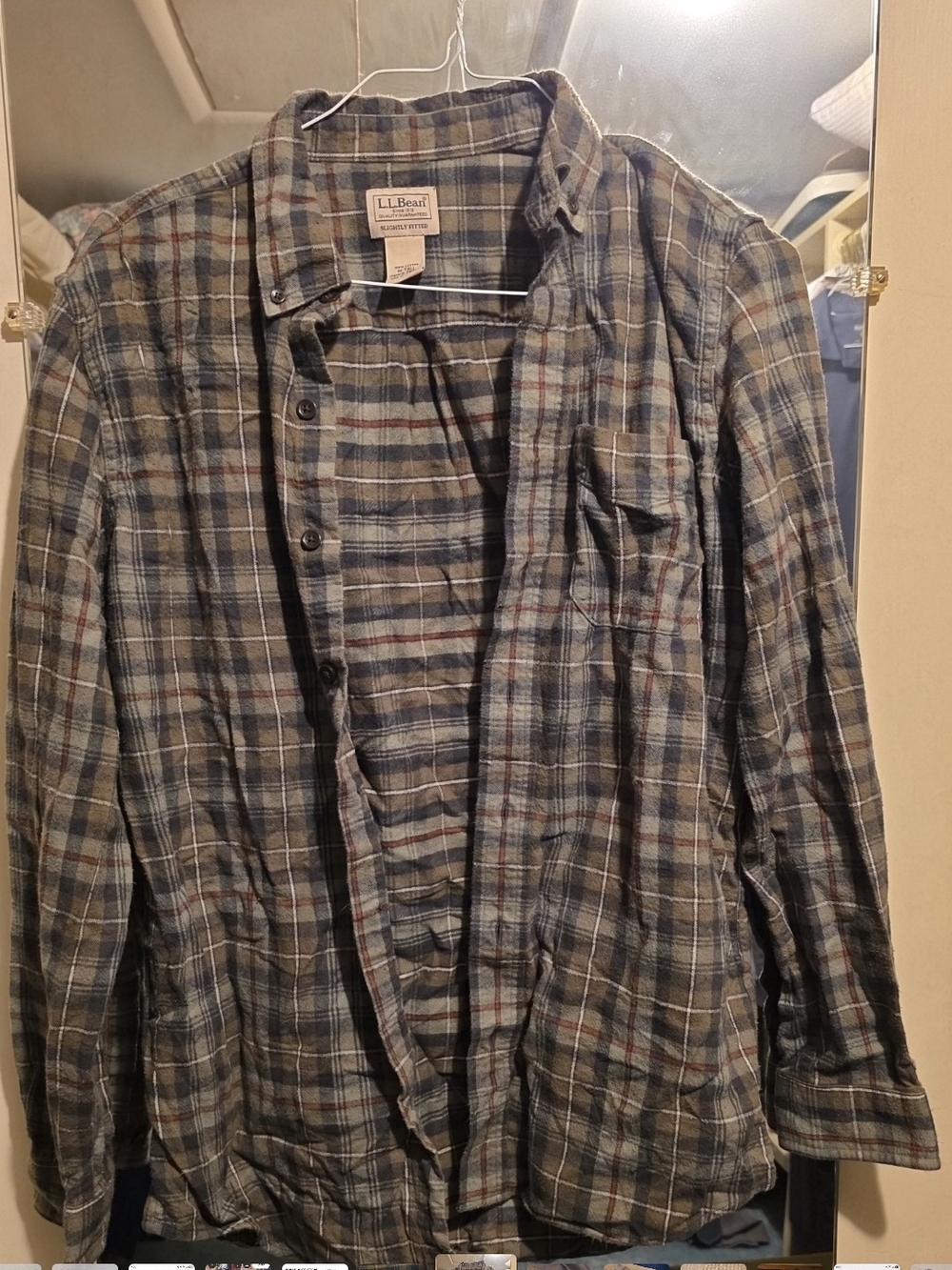 L.L. Bean Plaid Button-Down Shirt - Green, Blue, Brown